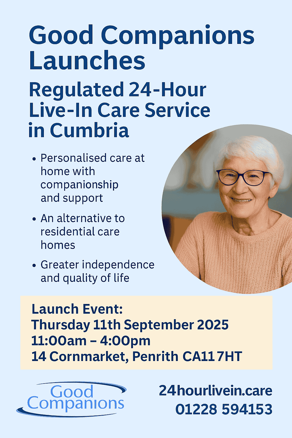 24 Hour Home Care in Cumbria launching 11 September 