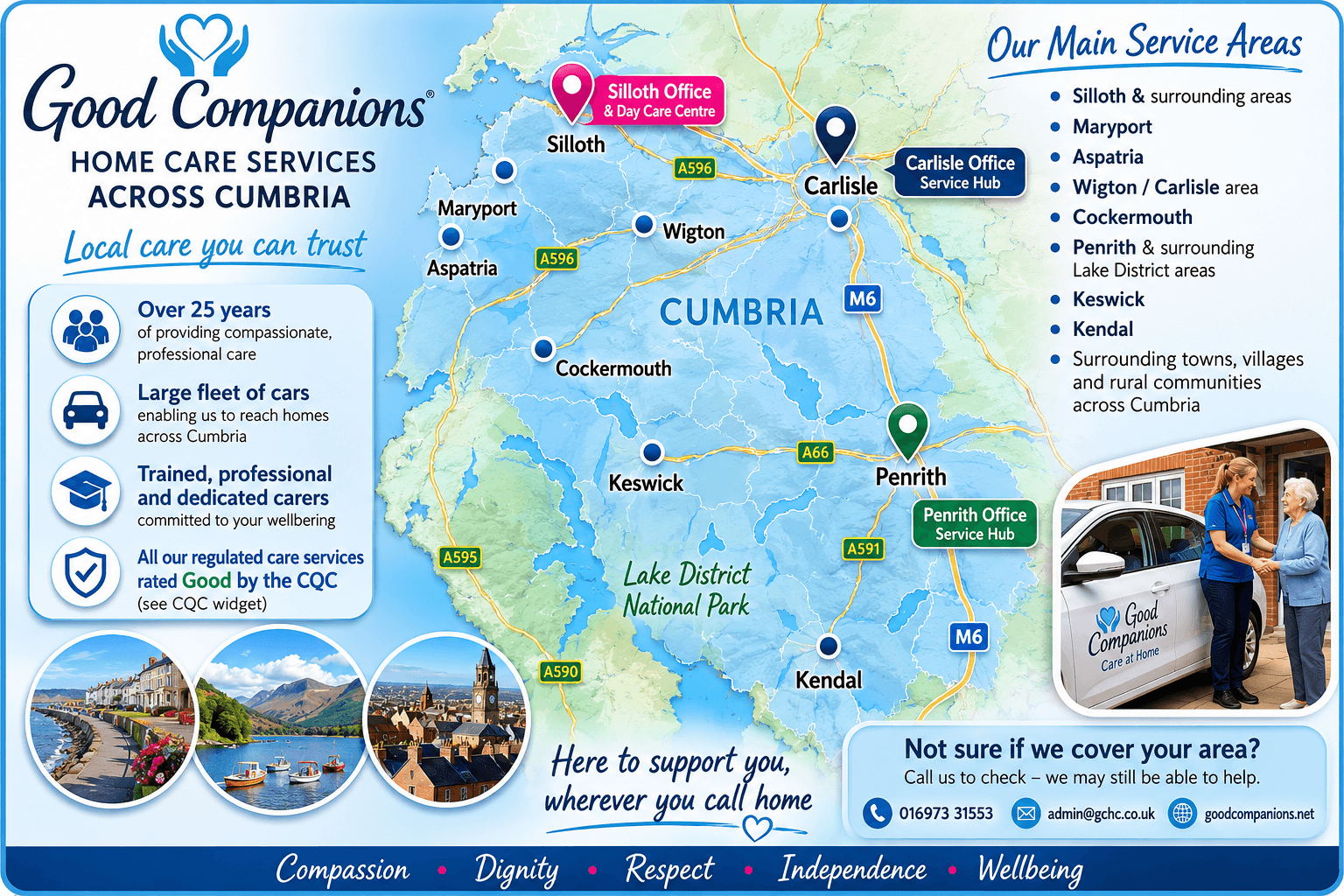 Good Companions Home Care Map